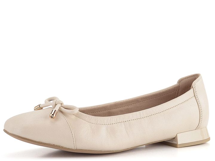 Caprice baleríny s mašličkou Cream Perlato 9-22104-42