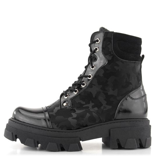 Barton členková obuv vyššia kombinovaná čierna/potlač 21303