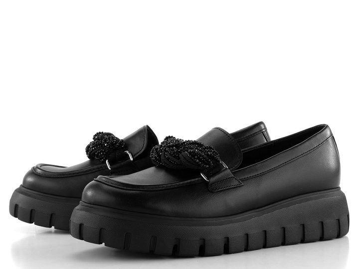 Gabor čierne mokasíny na platforme 55.301.27