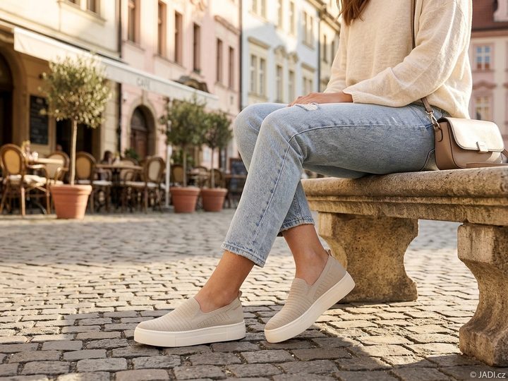 Tamaris prozouvací mokasíny na rovné podešvi ivory glam 1-24704-42