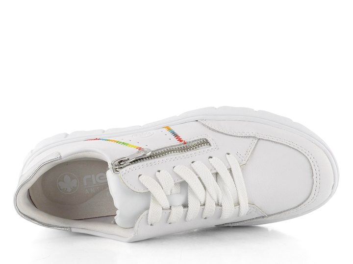 Rieker tenisky so zipsom biele N1313-80