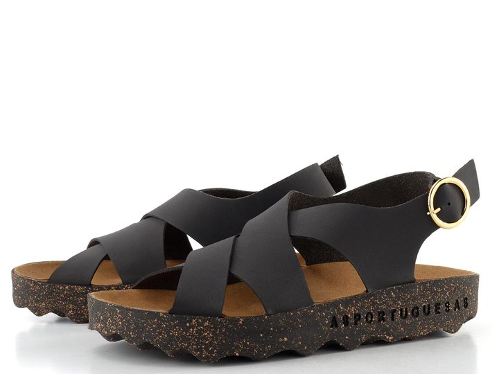 Asportuguesas sandály Cusk black P018278000
