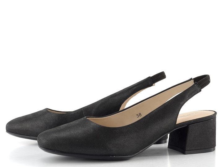 Caprice lodičky s volnou patou black metallic 9-29500-42