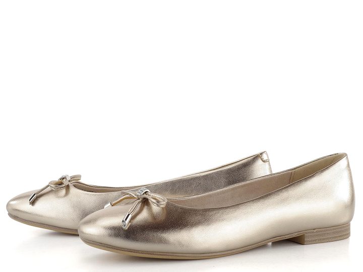 Tamaris baleríny s mašličkou Light Gold 1-22105-44