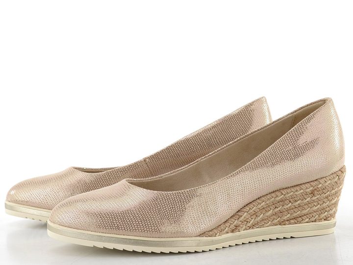 Tamaris textilní lodičky na klínu lt gold 1-22313-44