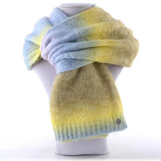 Fraas pletený šál s barevným gradientem cloudy turquoise 667099-678