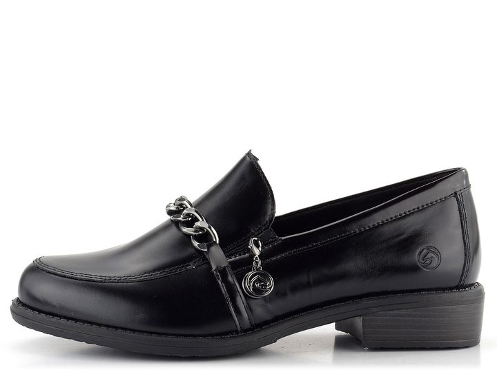 Remonte černé polobotky na podpatku D0F03-01