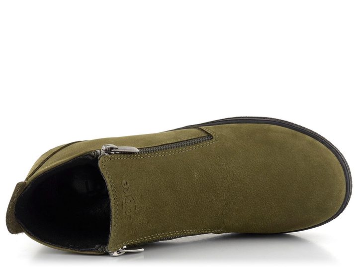 Looke zelená členková obuv s dvoma zipsami Margery L0773-26