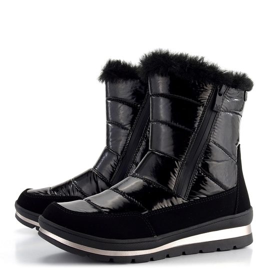 Caprice vyteplená šnurovacia členková obuv Black Comb 9-26433-41