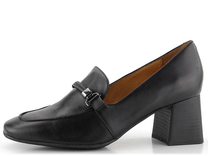 Caprice černé lodičky se širokým podpatkem 9-24401-41