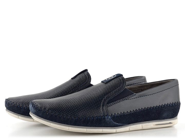 Bugatti pánské kožené mokasíny tmavě modré 321-A2X6E-1000