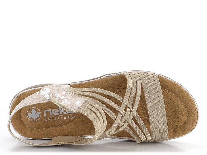 Rieker sandále s gumičkami béžové 64888-60