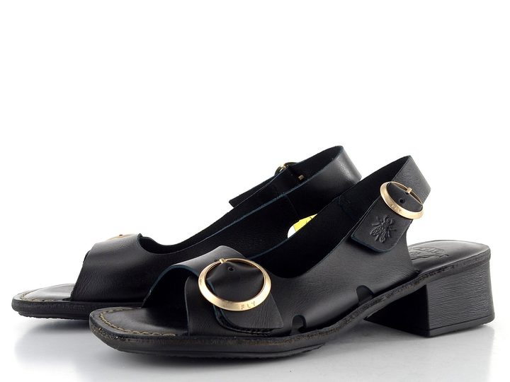 Fly London sandály na podpatku černé P145237000