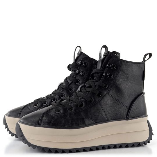 Tamaris šněrovací kotník na vysoké platformě Black 1-26888-39