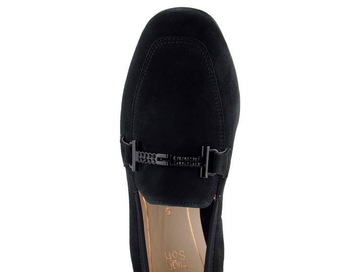 Ara širší semišové lodičky Graz Black 12-20406-01