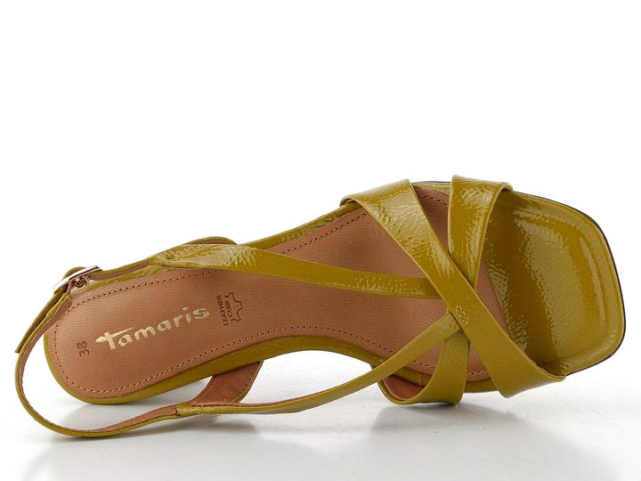 Tamaris sandály na podpatku olive 1-28339-46