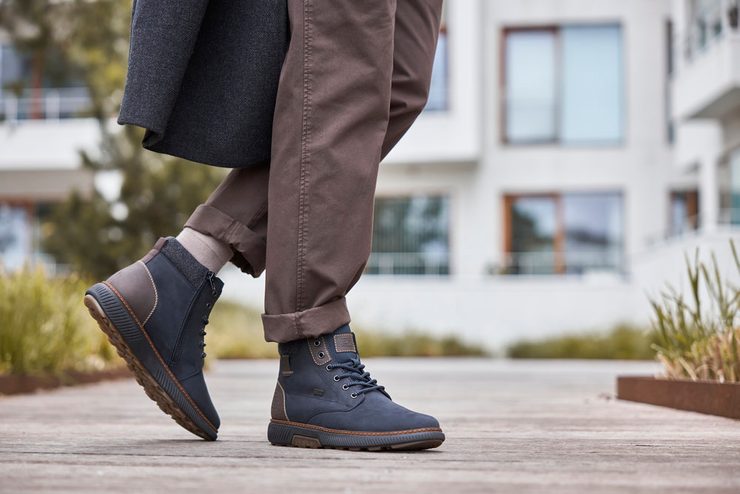 Rieker pánský kotník s membránou modrošedý B3343-15