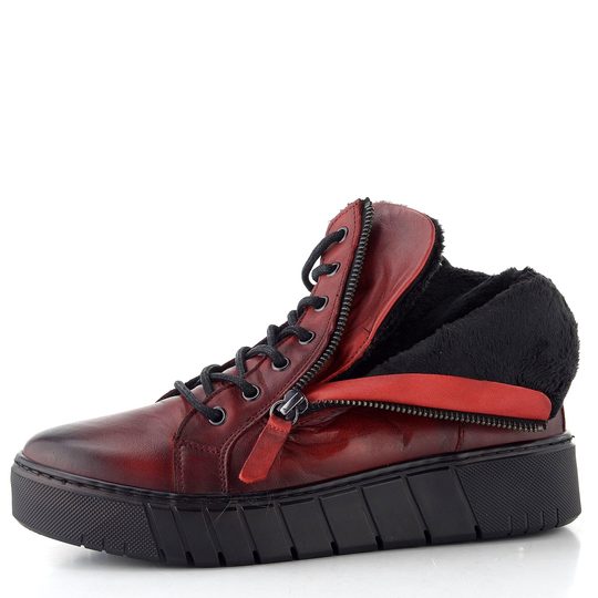 Creator kotník se zipem Siviglia Old Burnish red B-3421A