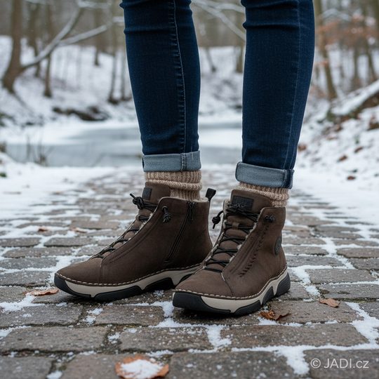 Rieker šněrovací kotník erde/schwarz 45912-25