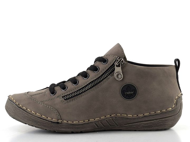 Rieker šněrovací kotník se zipem šedý 52514-42