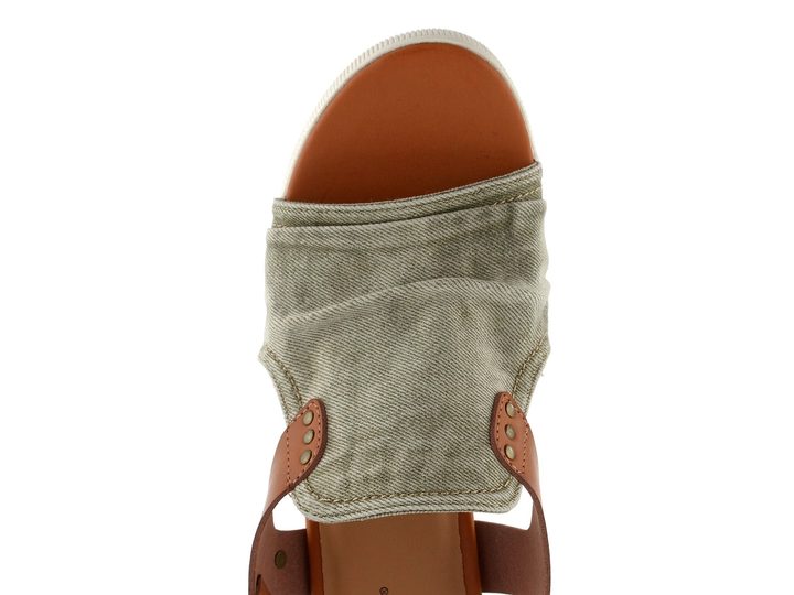 Mustang sandály na platformě s klínkem jeansgruen 1459-804-716