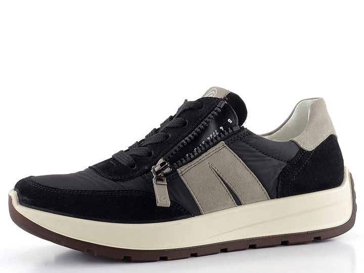 Ara širšie tenisky so zipsom New York Schwarz/Moon 12-25102-01