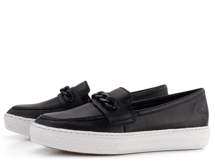 Rieker nazúvacie poltopánky s retiazkou čierne L5954-00