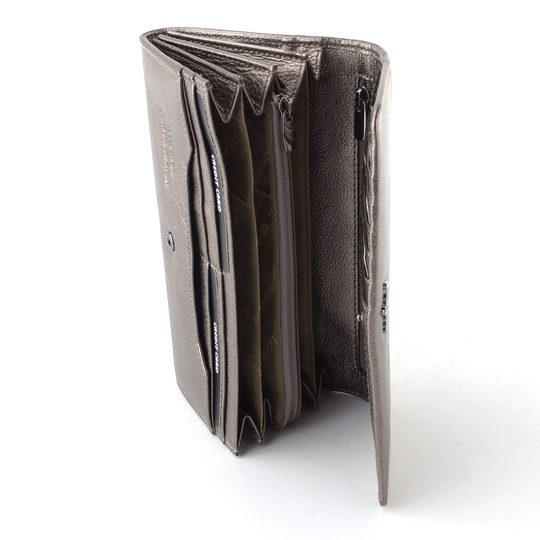 Kožená dámská peněženka velká dk. silver LG720M