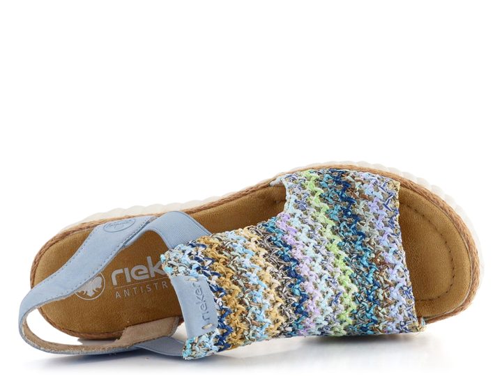 Rieker sandále na kline modré 69172-91