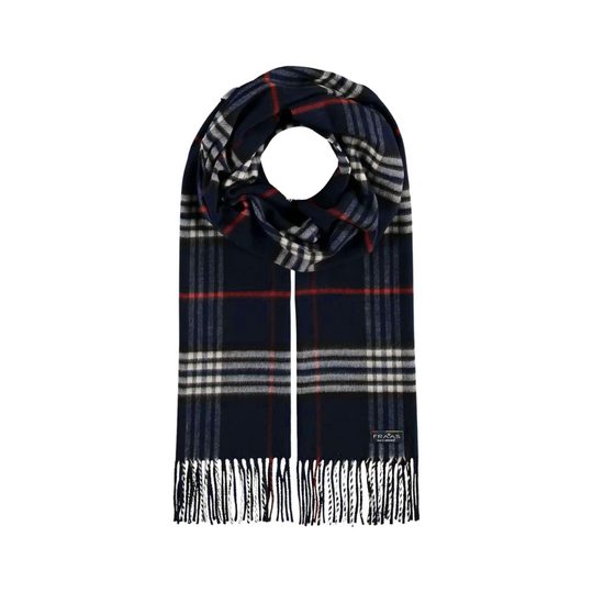 Fraas kašminkový šál s károvaným vzorem blue 625391-592
