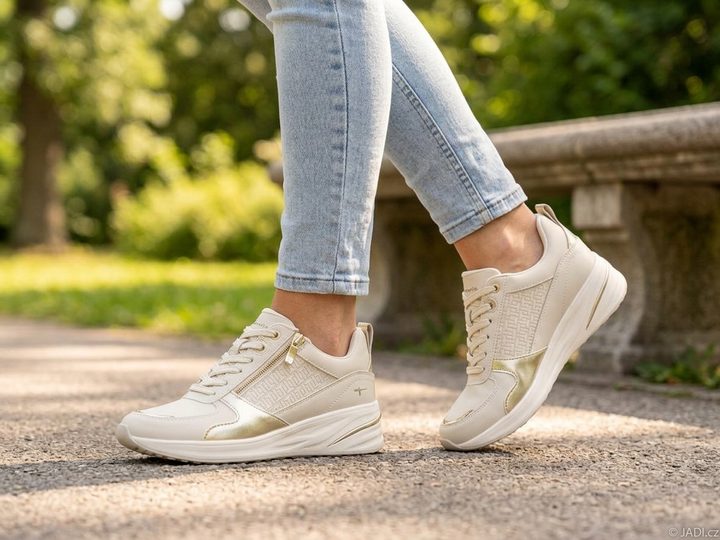 Tamaris tenisky se zipem ivory/gold 1-23754-45