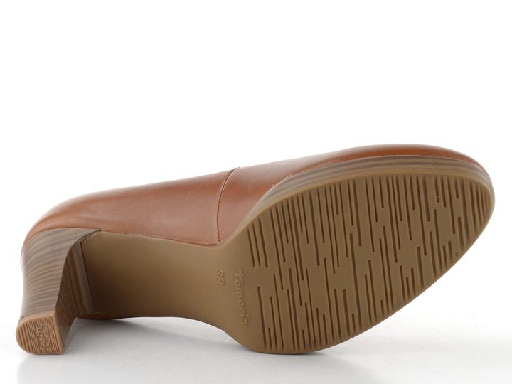 Tamaris kožené hladké lodičky Cognac 1-22410-41