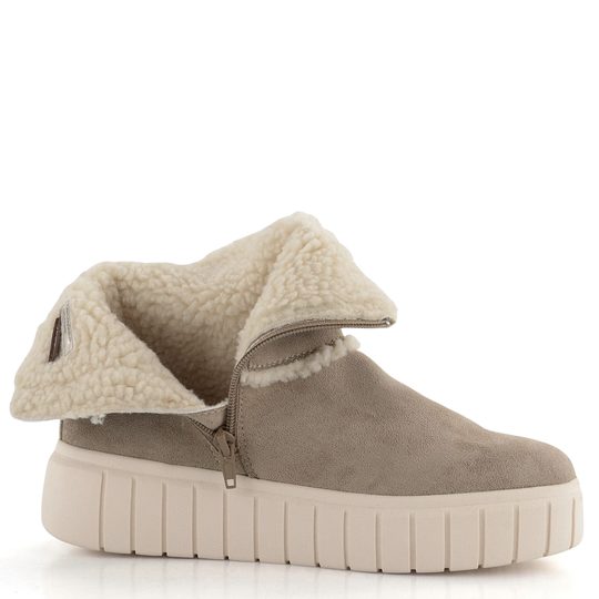 Bagatt vyteplený kotník na platformě béžový D31-AMC52-6469