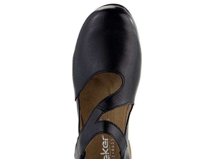 Rieker poltopánky s voľnou pätou a priehlavkovým pásikom čierne 41697-00