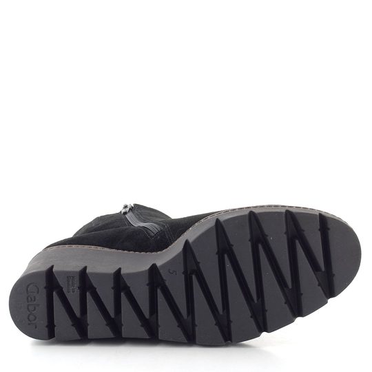 Gabor semišový kotník na klínku černý 74.780.17