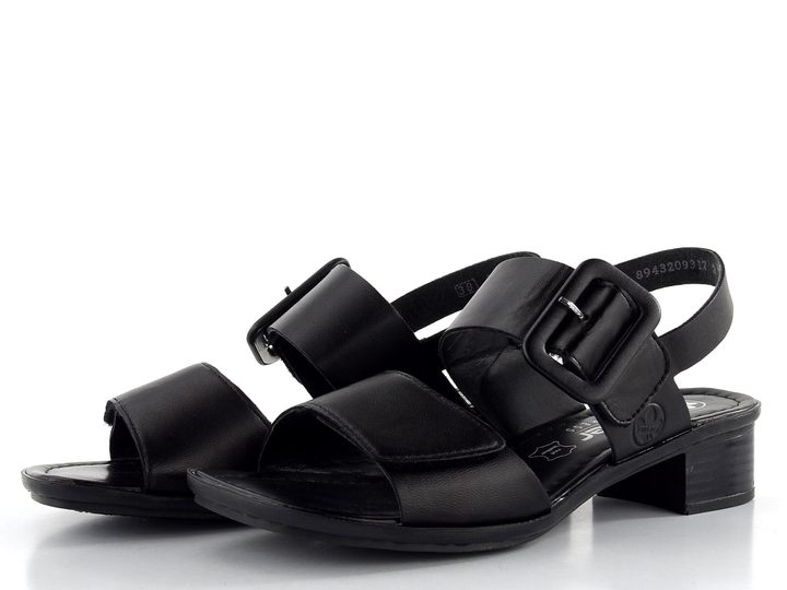 Rieker černé sandály s variabilní šířkou 62663-01