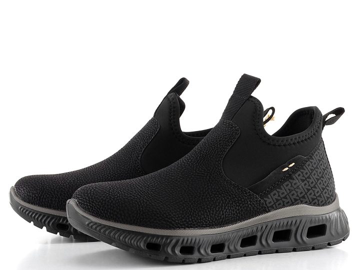 Rieker nazúvacia nízka členková obuv čierna M6053-00