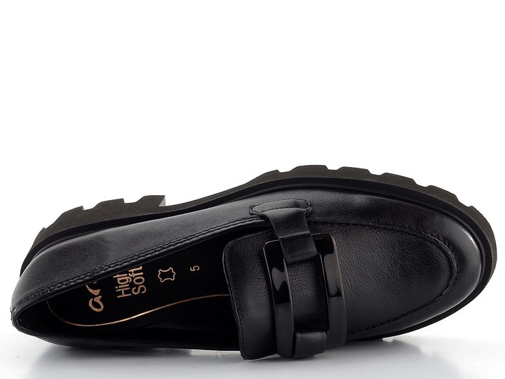 Ara užší kožené mokasíny Oxford Schwarz 12-21703-01