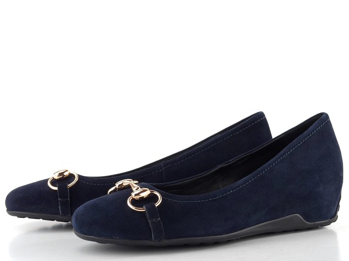Högl semišové lodičky na klínu blue 1-103722-3200