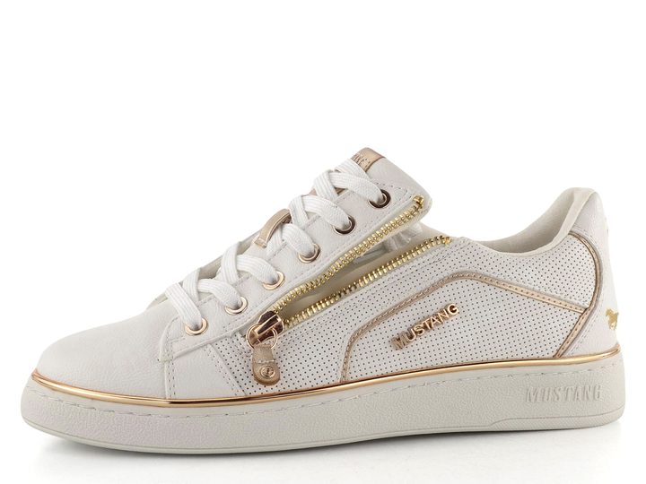 Mustang tenisky se zipem weiss/gold 1300-312-111