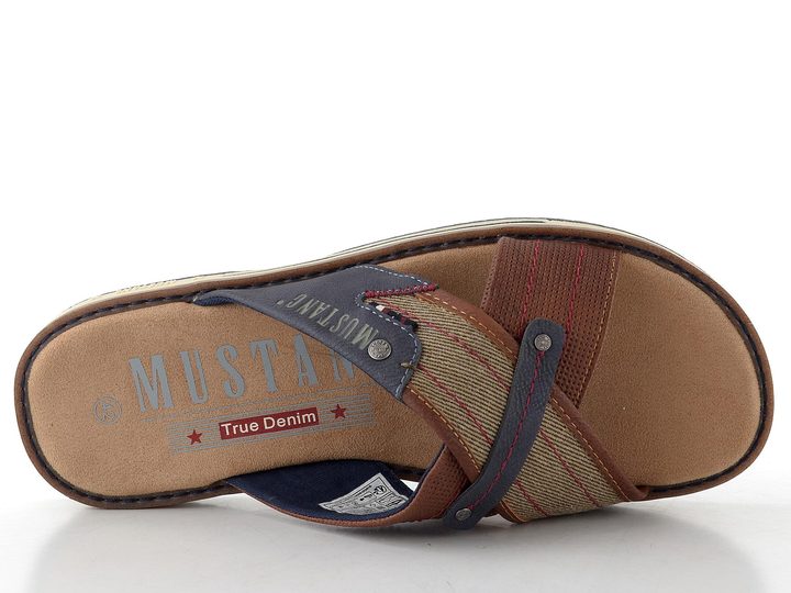 Mustang pánské pantofle s kříženými pásky cognac 26M0101001