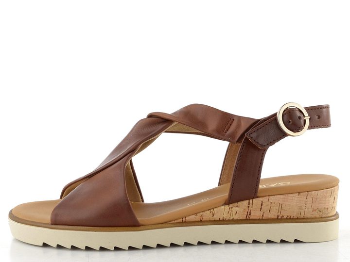 Gabor sandály na klínu camel 82.751.53