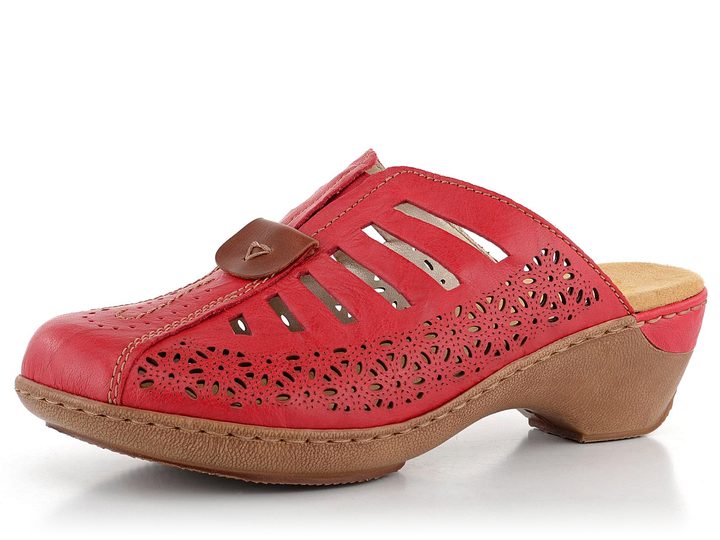 Rieker červené pantofle nazouváky 68781-33