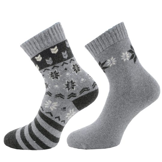 Dámské zimní ponožky s vlnou 2 páry šedé 37858