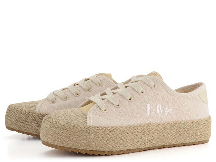 Lee Cooper tenisky na platformě světle béžové LCW-24-31-2191LB