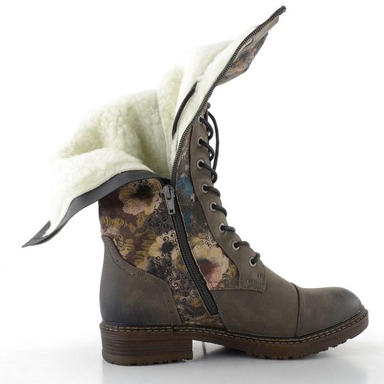 Rieker šnurovacie čižmy s membránou rauch/rauch-multi 94731-90