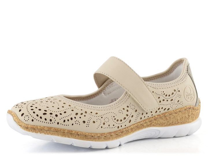 Rieker sportovnější baleríny s páskem béžové N4299-60