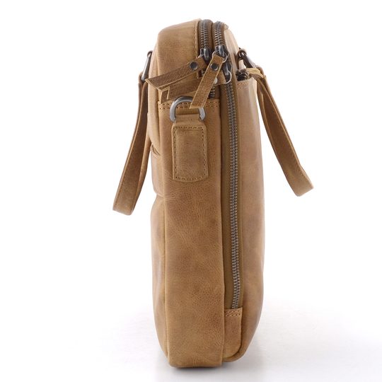 Luxusní kožená business taška camel LG-5007