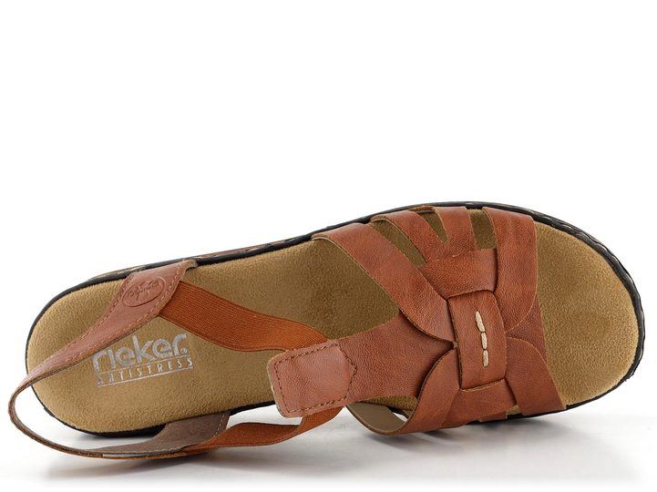 Rieker hnědé sandály na klínku 62918-22