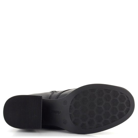 Rieker šněrovací kotník na podpatku černý 79301-00